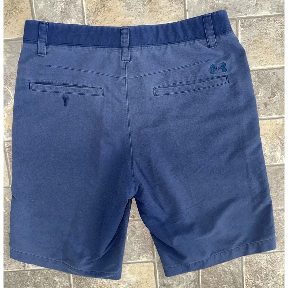 Under Armour Golf Shorts Navy Blue Mens Size‎ 32 Stretch WaistBand